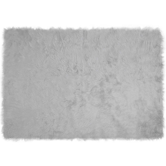 vidaXL Faux Sheepskin Rug TAFALLA Grey 120 x 170 cm Polyester