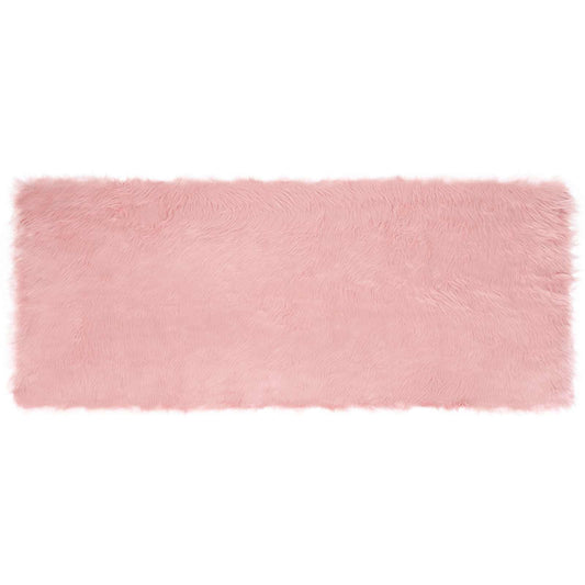 vidaXL Faux Sheepskin Rug TAFALLA Pink 80 x 200 cm Polyester