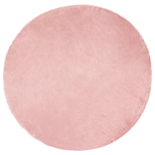 vidaXL Faux Sheepskin Rug TAFALLA Pink Ø 80 cm Polyester