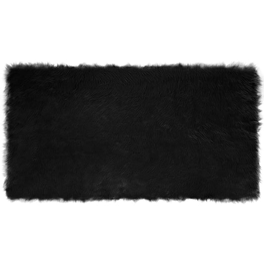 vidaXL Faux Sheepskin Rug TAFALLA Black 80 x 150 cm Polyester