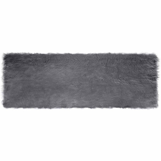 vidaXL Faux Sheepskin Rug TAFALLA Anthracite 80 x 250 cm Polyester