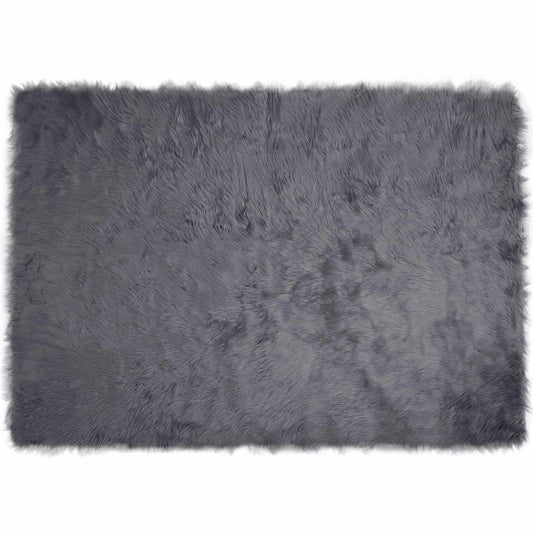 vidaXL Faux Sheepskin Rug TAFALLA Anthracite 120 x 170 cm Polyester