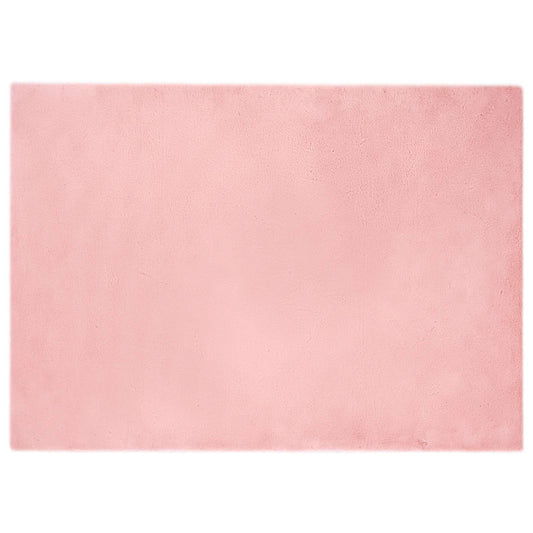 vidaXL Anti-Slip Faux Rabbit Fur Rug OLITE Pink 240 x 340 cm Polyester