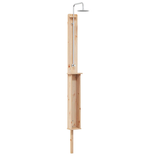 vidaXL Outdoor Shower Natural 24 x 19 x 246 cm Solid Pine Wood