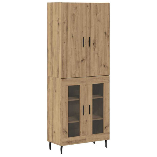 vidaXL Highboard 2 pcs Old Wood 69.5 x 34 x 180 cm Engineered Wood