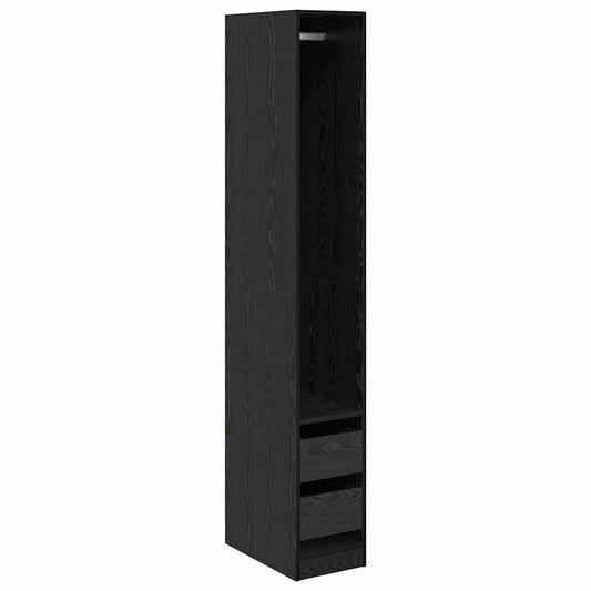 vidaXL Wardrobe Black Oak 50 x 30 x 200 cm Engineered Wood