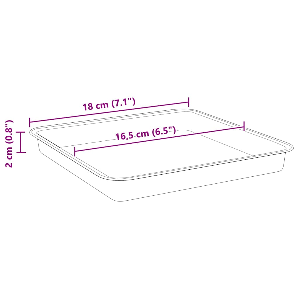 vidaXL Square Flower Tray 24 pcs Brick Red 18 x 18 x 2 cm Plastic