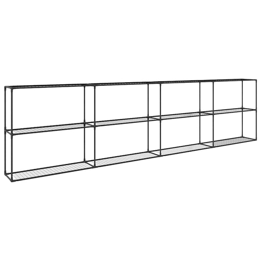 vidaXL 3-Tier Plant Stand Black 400 x 32 x 104 cm Steel