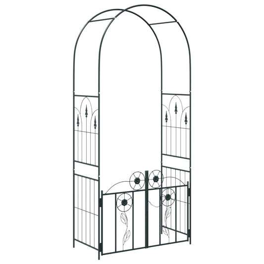 vidaXL Garden Arch with Lock Black 102 x 50 x 218 cm