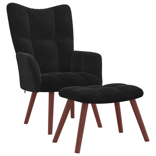 vidaXL Relaxing Chair Black Velvet