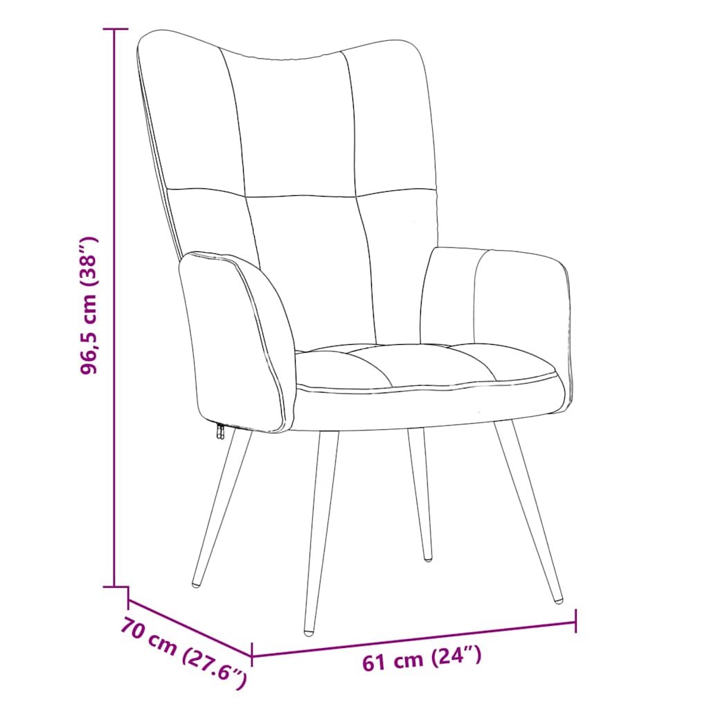 vidaXL Relaxing Chair Light Grey Velvet