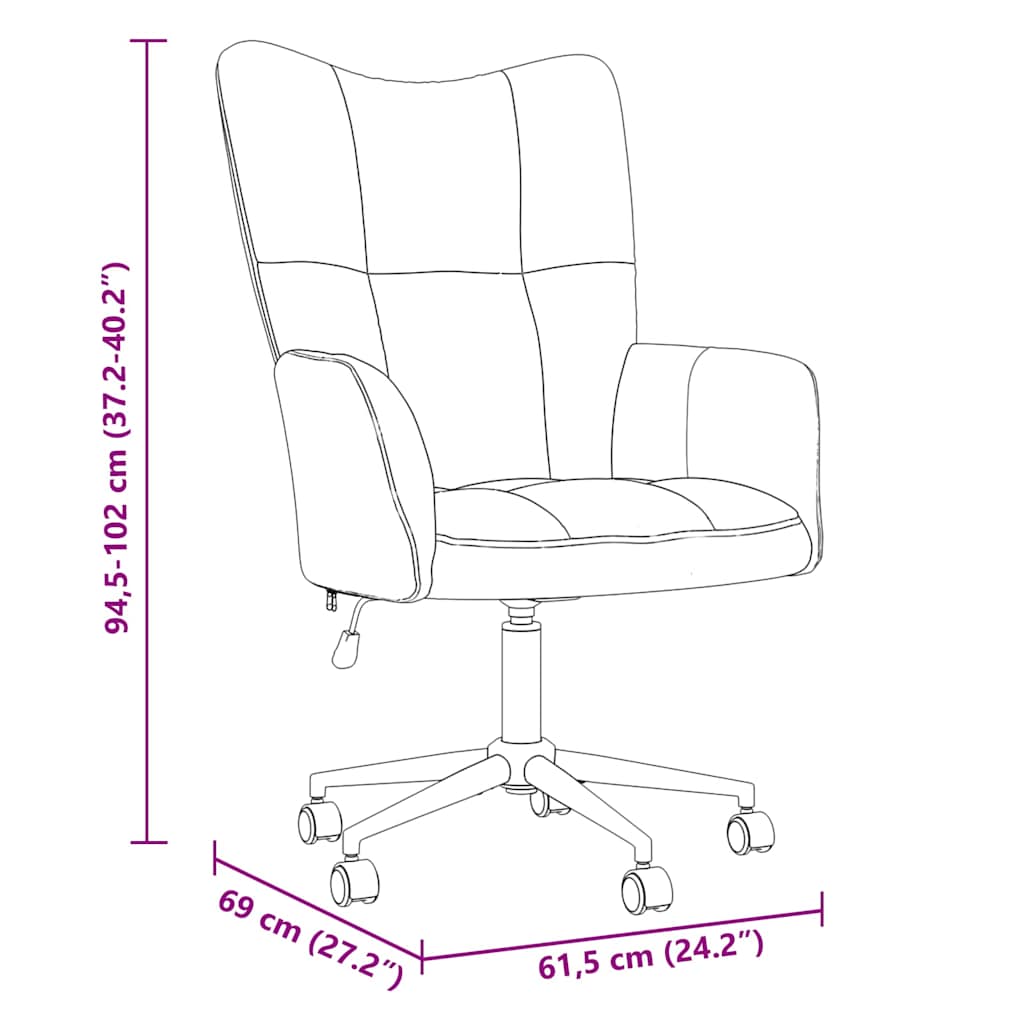 vidaXL Relaxing Chair with Wheel Dark Grey 69 x 61.5 x 102 cm Velvet