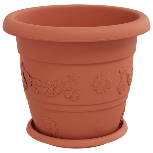 vidaXL Plant Pots 24 pcs Brick Red Ø 30 x 25 cm Plastic