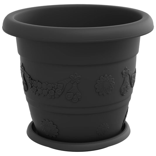vidaXL Plant Pots 24 pcs Black Ø 30 x 25 cm Plastic