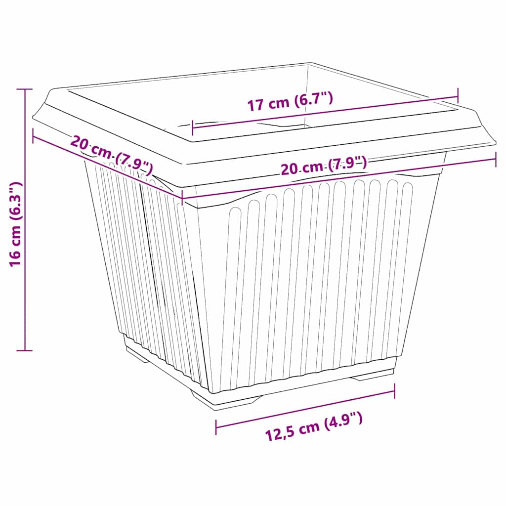 vidaXL Plant Pots 6 pcs Black Plastic