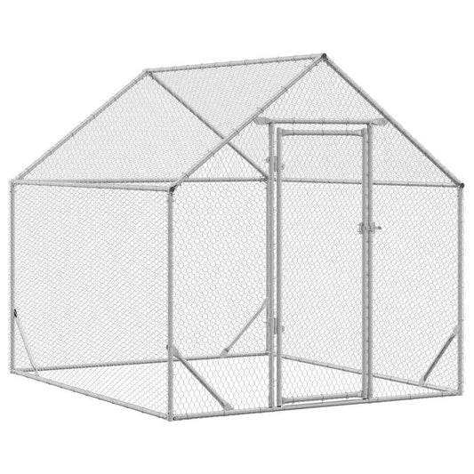 vidaXL Chicken Cage Silver 200 x 170 x 177 cm Galvanised Steel