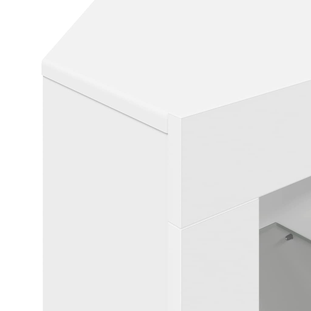 vidaXL Corner LED TV Cabinet White 100x40x68cm Engineered Wood