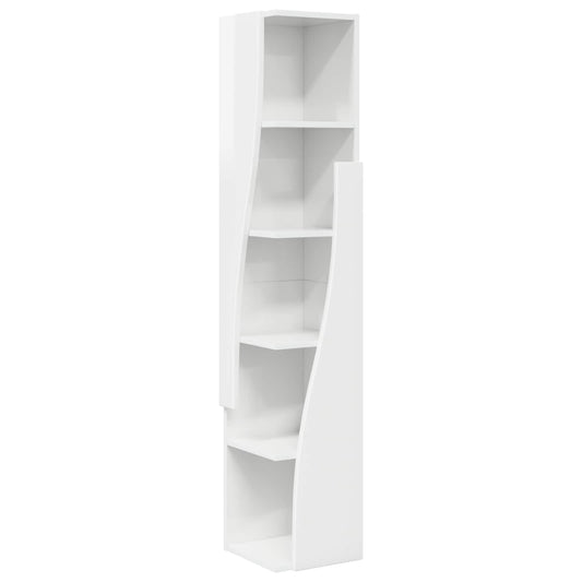 vidaXL Corner Cabinet 27.5x27x140cm Engineered Wood High Gloss White