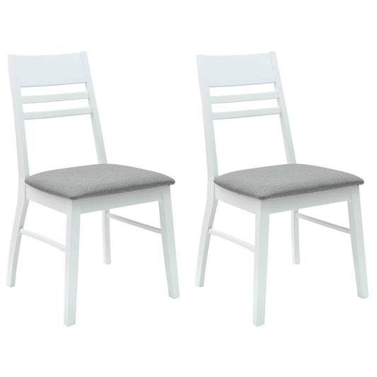 vidaXL Dining Chairs 2 pcs White 43 x 54 x 89 cm Solid Rubber Wood