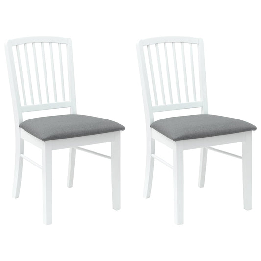 vidaXL Dining Chairs 2 pcs White 50 x 52.5 x 91 cm Solid Rubber Wood