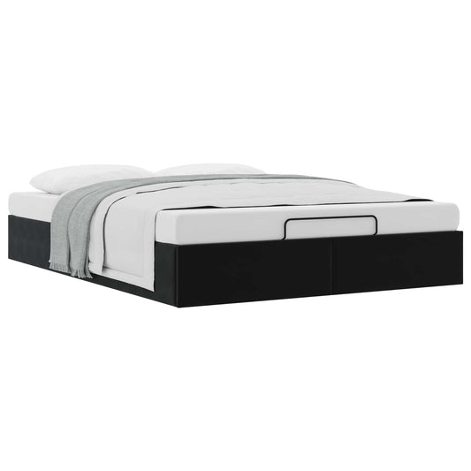 vidaXL Ottoman Bed Frame Black Queen Size Velvet