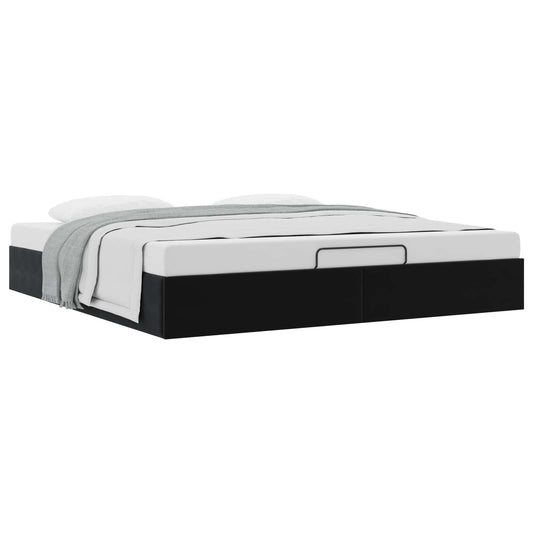 vidaXL Ottoman Bed Frame Black King Size Velvet