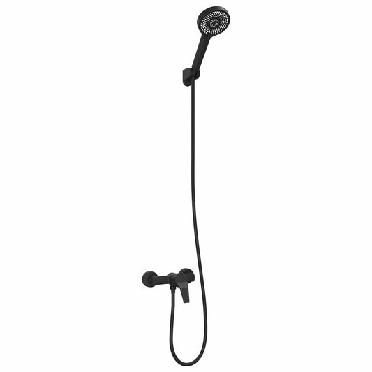 vidaXL Shower Head Set Black G 1 / 2 inches Brass