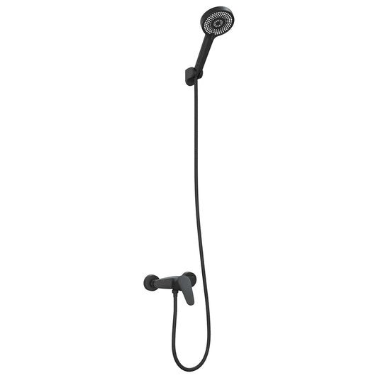 vidaXL Shower Head Set Black G 1 / 2 inches