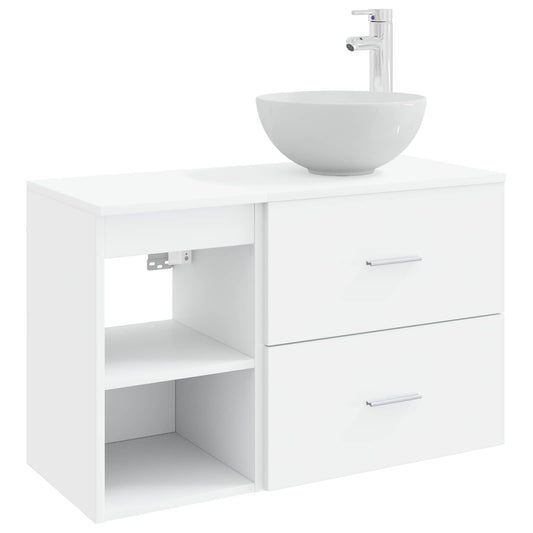 vidaXL Bathroom Furniture Set 2 pcs White Engineered Wood