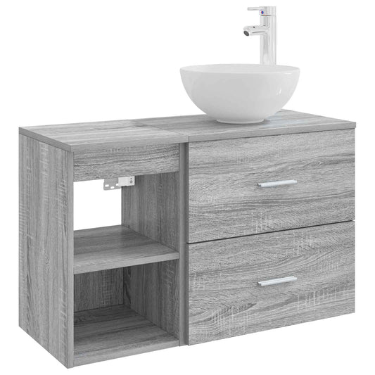 vidaXL Bathroom Furniture Set 2 pcs Grey Sonoma Engineered Wood