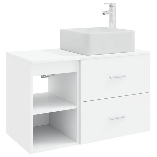 vidaXL Bathroom Furniture Set 2 pcs White Engineered Wood