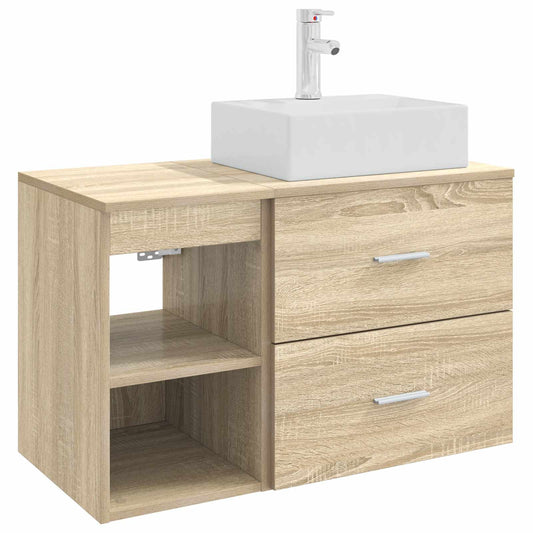 vidaXL Bathroom Furniture Set 2 pcs Sonoma Oak Engineered Wood