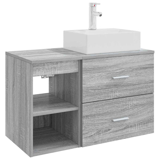 vidaXL Bathroom Furniture Set 2 pcs Grey Sonoma Engineered Wood