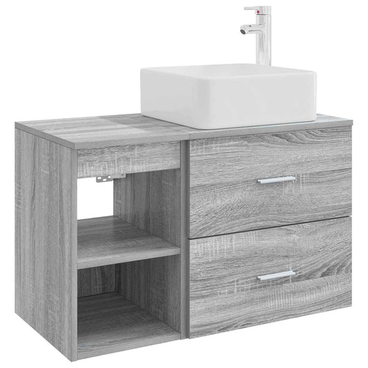 vidaXL Bathroom Furniture Set 2 pcs Grey Sonoma Engineered Wood