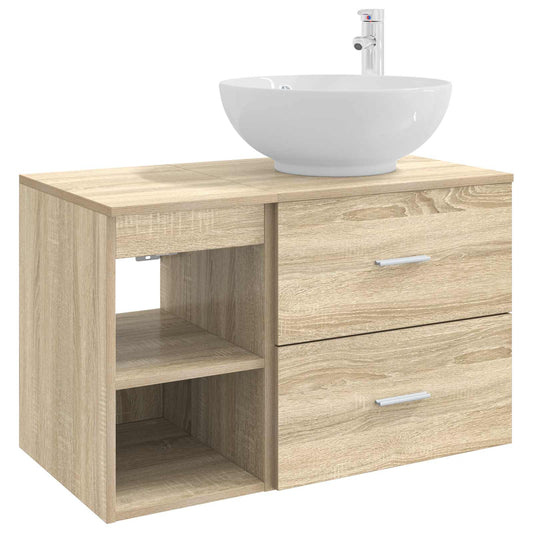vidaXL Bathroom Furniture Set 2 pcs Sonoma Oak Engineered Wood