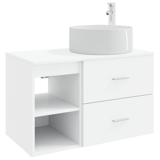 vidaXL Bathroom Furniture Set 2 pcs White Engineered Wood