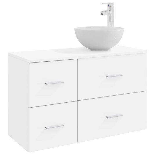 vidaXL Bathroom Furniture Set 2 pcs White Engineered Wood