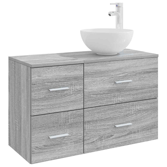 vidaXL Bathroom Furniture Set 2 pcs Grey Sonoma Engineered Wood