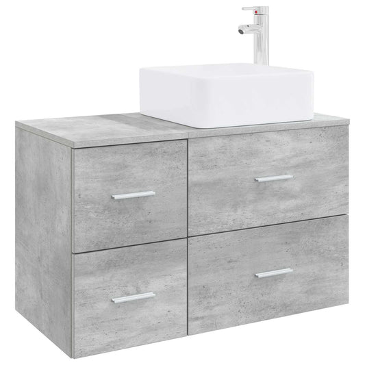 vidaXL Bathroom Furniture Set 2 pcs Concrete Grey Engineered Wood
