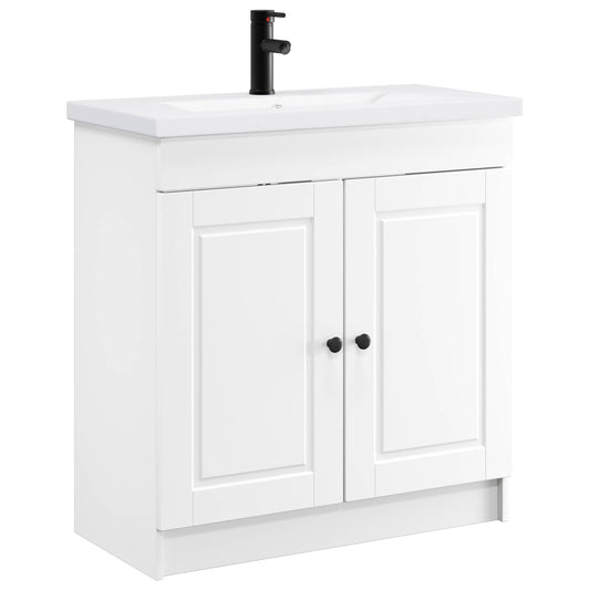 vidaXL Bathroom Furniture Set White 56 x 37.5 x 81 cm Engineered Wood