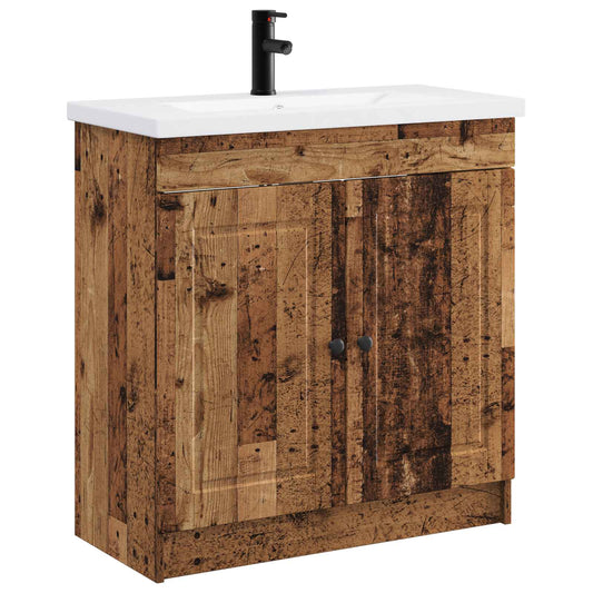 vidaXL Bathroom Furniture Set Old Wood 56 x 37.5 x 81 cm