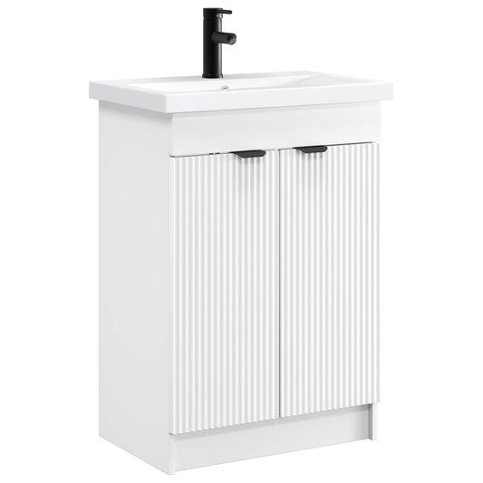 vidaXL Bathroom Furniture Set White 56 x 37.5 x 81 cm Engineered Wood