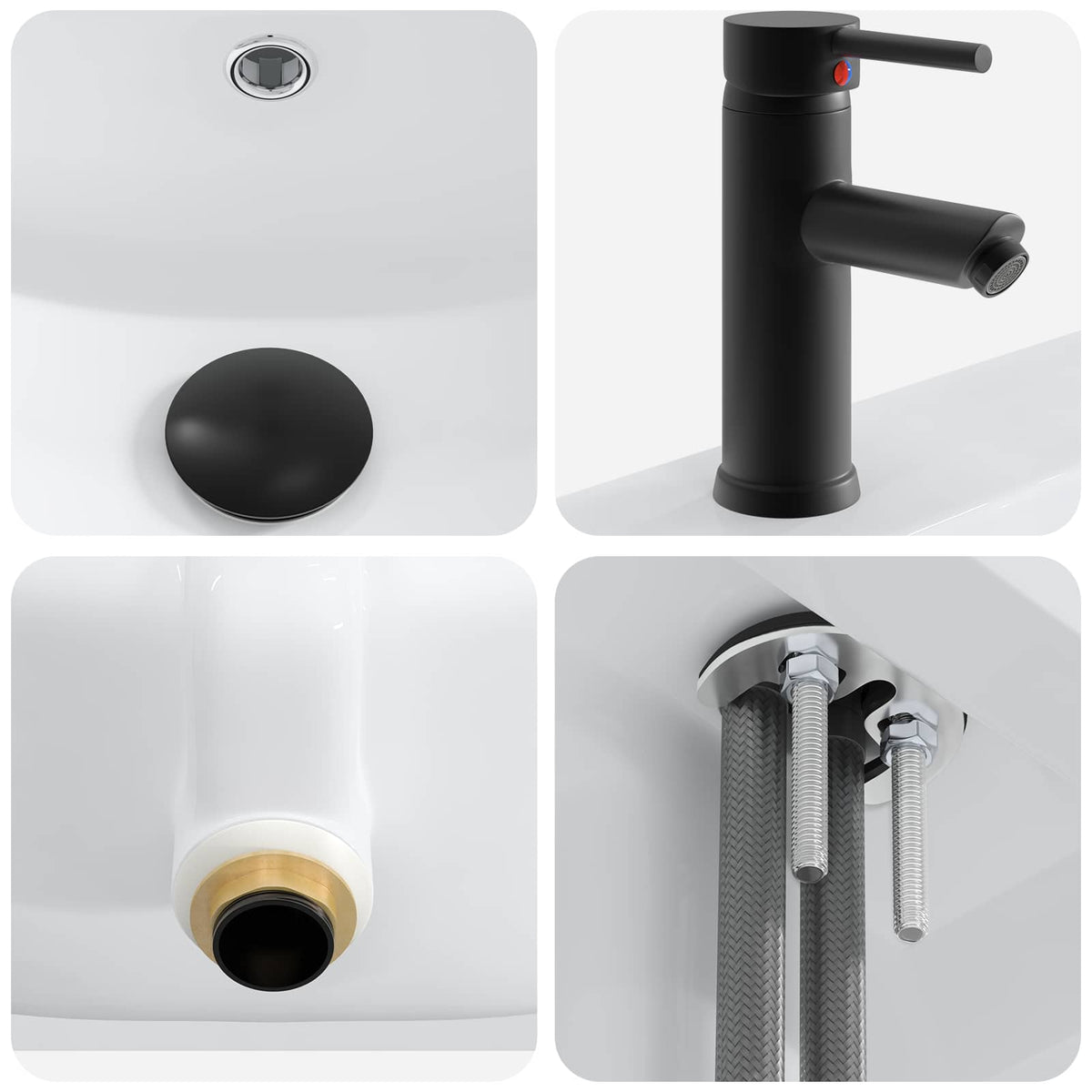 vidaXL Bathroom Furniture Set Black 56 x 37.5 x 81 cm Engineered Wood