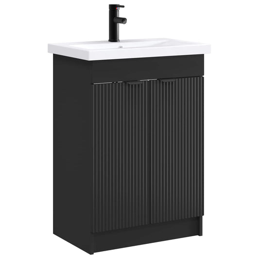 vidaXL Bathroom Furniture Set Black 78.5 x 37.5 x 81 cm