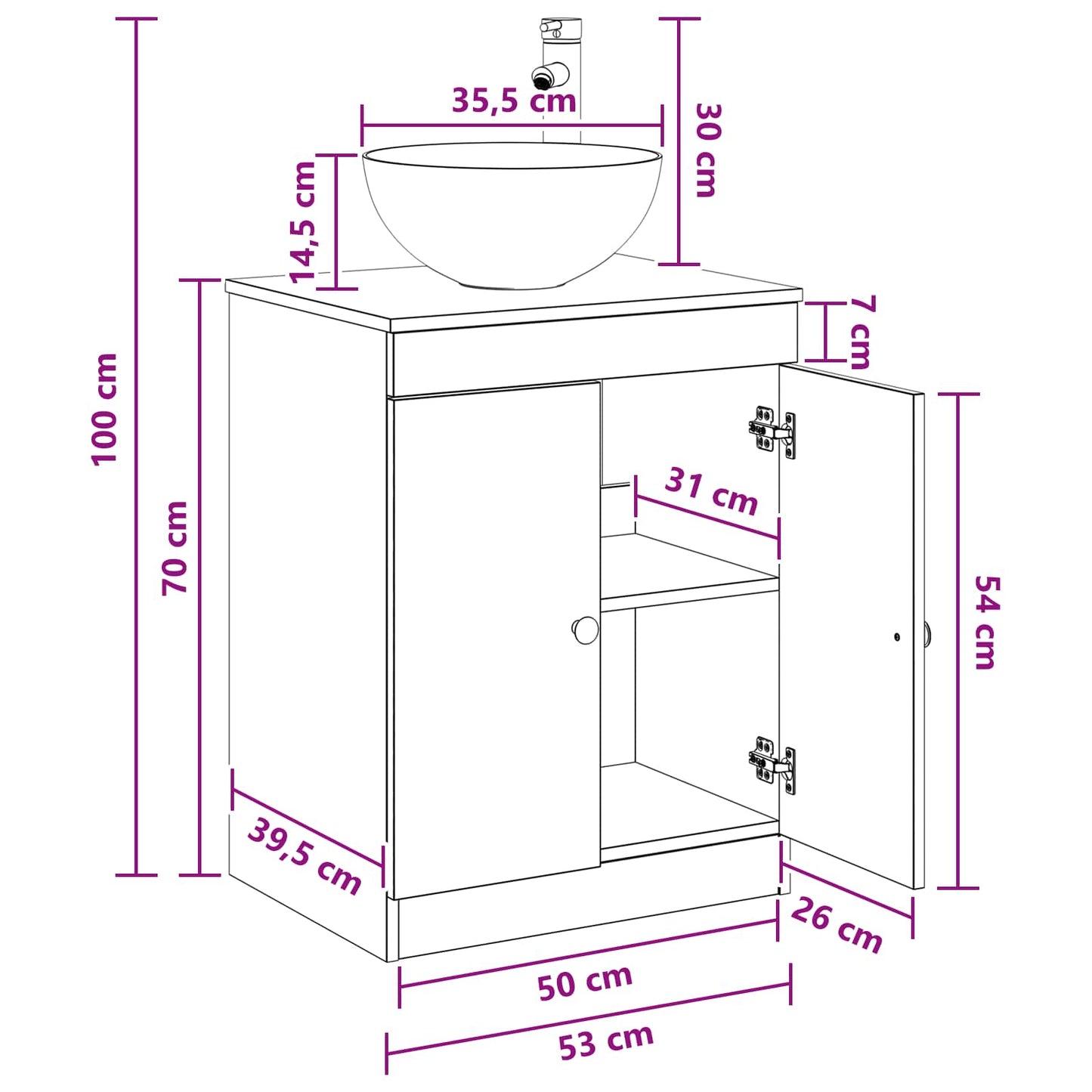 vidaXL Bathroom Furniture Set Smoked Oak Engineered Wood
