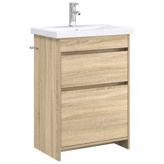 vidaXL Bathroom Furniture Set Sonoma Oak 61 x 40 x 84.5 cm