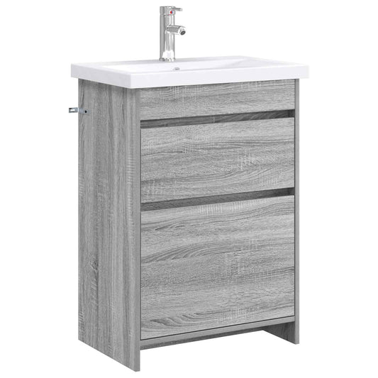 vidaXL Bathroom Furniture Set Grey Sonoma 61 x 40 x 84.5 cm