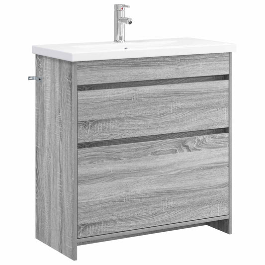 vidaXL Bathroom Furniture Set Grey Sonoma 81 x 40 x 84.5 cm