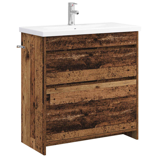 vidaXL Bathroom Furniture Set Old Wood 81 x 40 x 84.5 cm