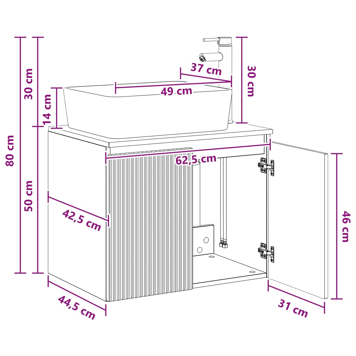 vidaXL Bathroom Furniture Set Sonoma Oak Engineered Wood